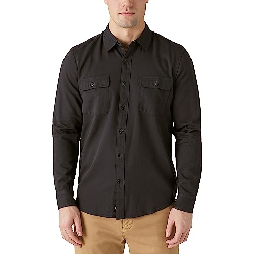 Lucky Brand Men's Lived-in Long Sleeve Utility Shirt, Phantom, XL