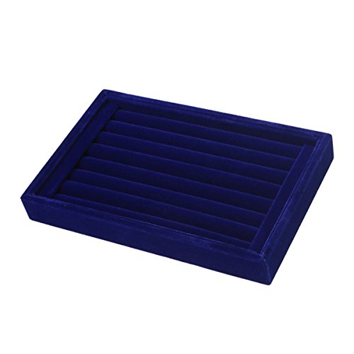 Zarabe Velvet Ring Tray 7 Slots Jewelry Earrings Display Organizer Cufflinks Holder Case Box #TOP9