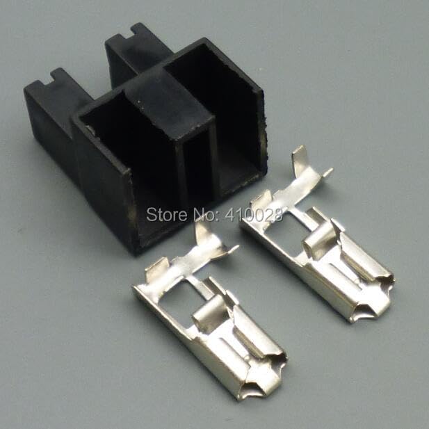 5/30 /100 Sets 6.3mm H7 2p Bend Angle Bulb Socket Female Plastic Holder Connector +terminals - (Color Name: 100set)