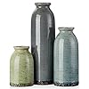 Ceramic Vase Set of 3, Small Vase for Modern Farmhouse Decoration, Living Room Accents & Dining Table Centerpieces,Idea Bookshelf Décor, Mantel and Entrance Decorative-Multicolor