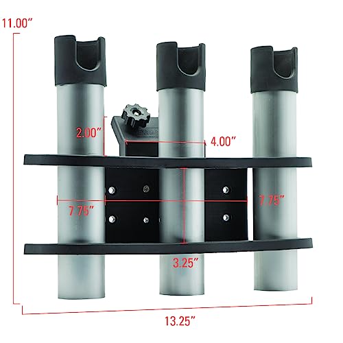 Extreme Max 3005.5606 3-Rod Holder for 45° Lund Sport Track Systems, Black by Extreme Max - Image 6