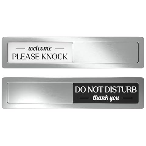 Stainless Steel Do Not Disturb Sign, Premium Please Knock Welcome Sign, Do Not Disturb Door Hanger Sign Alternative, In a Meeting Sign for Office Door, Office Supplies Decor, 7x1.5 Office Door Sign Cover