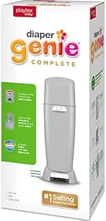 Playtex Diaper Genie Complete Pail with Built-In Odor Controlling Antimicrobial, Includes Pail and 1 Refill, Gray Pail