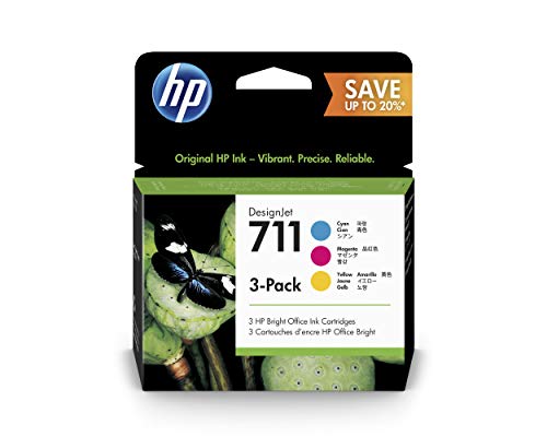 HP 711 28ml CMY pack de 3 cartouches pour des plans aux couleurs éclatantes