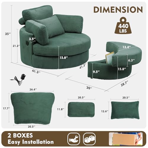 Sillón Plegable Peluche Verde Oliva miniatura 2