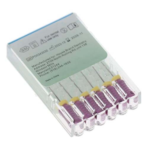 House Brand Dentistry 400119 HSB Endodontic K-Files 25mm #10 Purple Stainless Steel 6/Pk