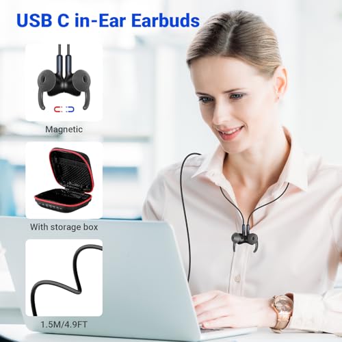 Image of USB C Headphone Wired Earbuds for iPad Pro A16 11th /iPhone 17 16 15