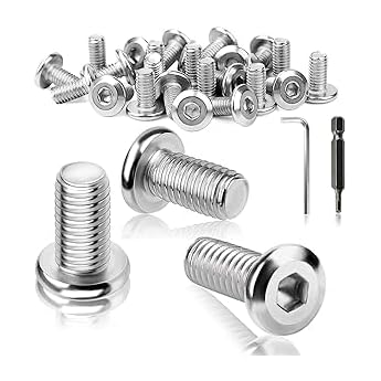 Pack of 25 M5 Flat Head Screws M5 x 12 mm Stainless Steel Rounded Head Screws Hexagon Socket Full Thread with Wrench Screwdriver Bit Machine Screws for Assembly Maintenance