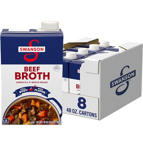 SWANSON S 100% Natural Beef Broth, 48 oz Carton (8 Pack)