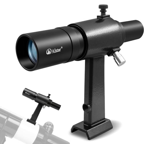 Buscador 6x30 Alstar de imagen vertical con aumentos ópticos claros y cuerpo negro