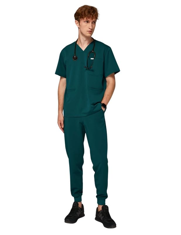 Pantalones medicinales para hombre para el sector médico y de enfermería, elegantes y cómodos, con goma elástica y bolsillos, pantalones de cuidado profesional