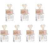 Doromy 7Pcs Car Air Freshener Perfume Clip Diffuser Car Clear Glass Essential Oil Perfume Vials Diff