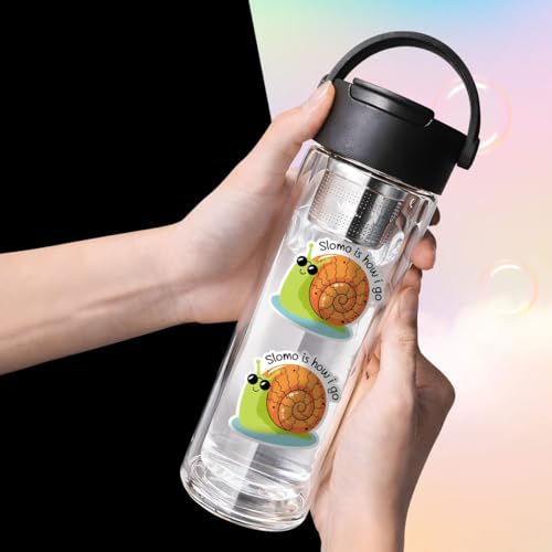 Calcomanías de caracol troqueladas e impermeables de Slow Life para laptop y botella de agua 6