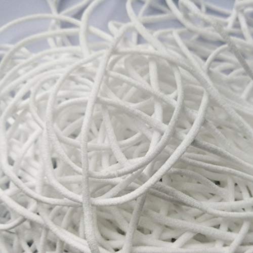 Hollosport Round 3Mm Elastic Cord For Masks White, 1/8 Inch Soft Thin Elastic String Rope Band For Sewing (1/8 Inch 100M Round) #TOP3