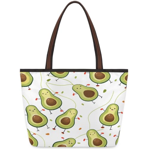 Sac fourre-tout Avocados zippé en polyester de 45 x 33 cm