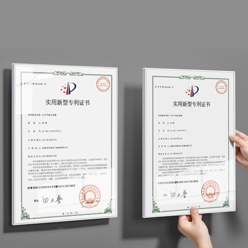 Support certificat horizontal A4 et cadre affiche mural en acrylique
