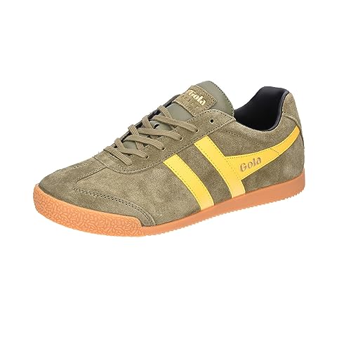 Gola Men's Harrier Sneaker, Khaki/Sun/Black, 9