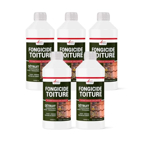 Antimousse Toiture Ultra Concentré - Élimine Mousses, Lichens et Algues - Traitement Toit Tuiles,...