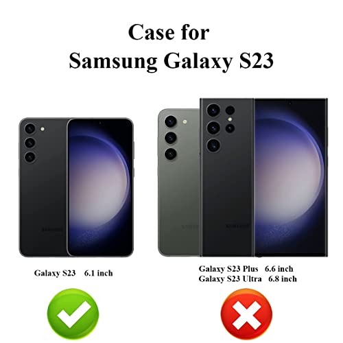 Lakibeibi Samsung Galaxy S23 Case,Dual Layer Lightweight Premium Leather Galaxy S23 Case Wallet With Card Holders Magnetic Lock Flip Protective Phone Case For Samsung Galaxy S23 5G(2023),Black #TOP6