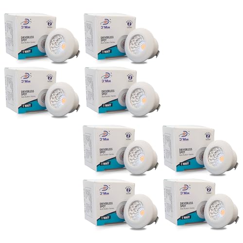 Image of D'Mak 1 Watt Round LED Button COB Pink Focus Light for POP /Recessed Lighting (Pink, Pack of 8)