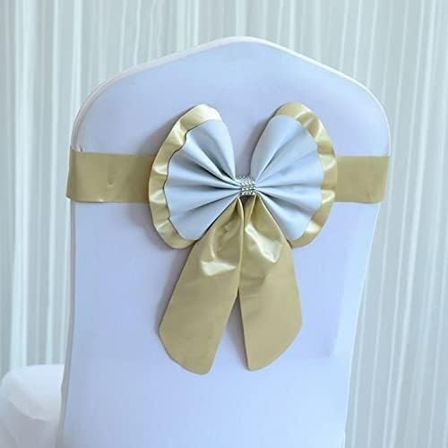 Bows sash Chair Sashes,Wedding Chair Covers, Beautiful Sash Elastic Bow Tie Chair Sashes Band for Wedding Party Birthday Hotel Banquet Event Decoration (Color : Red) (Color : Champagne)