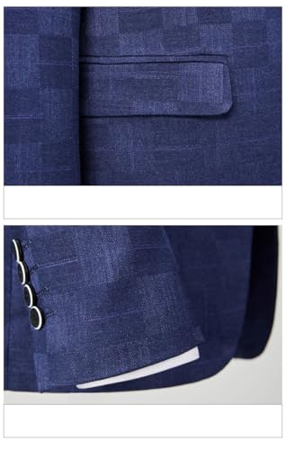 Pulcykp (Jackets+Vest+Pant) Checkered Men Suits for Wedding 3 Piece Formal Business Groom Suit Tuxedos4