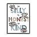 Stupell Industries Be Silly Honest Kind Phrases Baby Elephant Hippos, Designed by Ziwei Li Black Framed Wall Art, 24 x 30, White