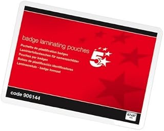 5 Star Laminating Pouches 250 Micron for Badge size [67x98mm] Glossy [Pack of 100] (300)
