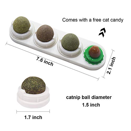 Malier Catnip Toy for Cats, Catnip Edible Balls Natural Rotatable Licking Treats Toys for Cats Kitten Kitty