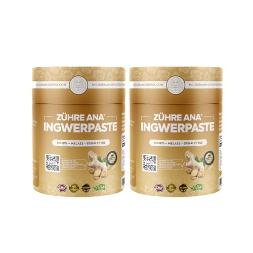 Zühre Ana Ginger Paste (2x240g) - Renforcement naturel du système immunitaire, poudre de gingembre, curcuma - contre le rhume, expectorant pour adultes et enfants - réduit l'hypertension artérielle