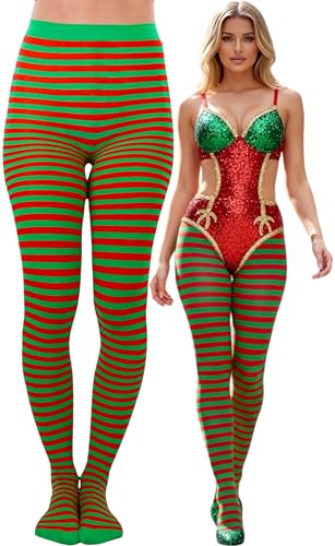 Image of ToBeInStyle Women's Thin Horizontal Stripe Opaque Tights Pantyhose - Regular or Plus