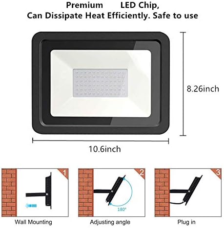 Benty 100W Black Lighting with Plug(6ft Cable), IP65 Waterproof-for Party, Stage, Aquarium, Body Paint, Fluorescent Poster, Neon Glow, Glow in The Dark /2-Pack