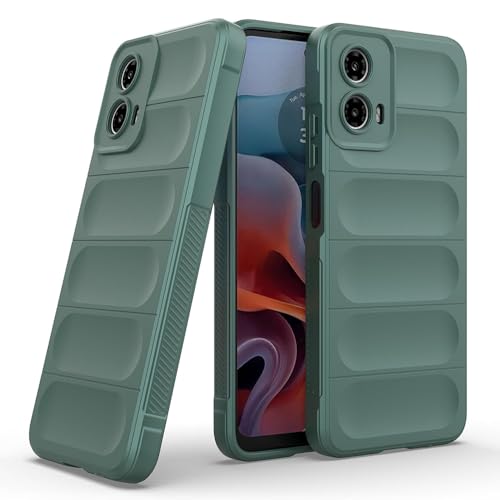 Image of amazon basics Mobile Cover for Motorola Moto G34 5G / G45 5G | Full Camera Protection | Liquid Silicon Case | Flexible Bumper Case for Motorola Moto G34 5G / G45 5G (Green)