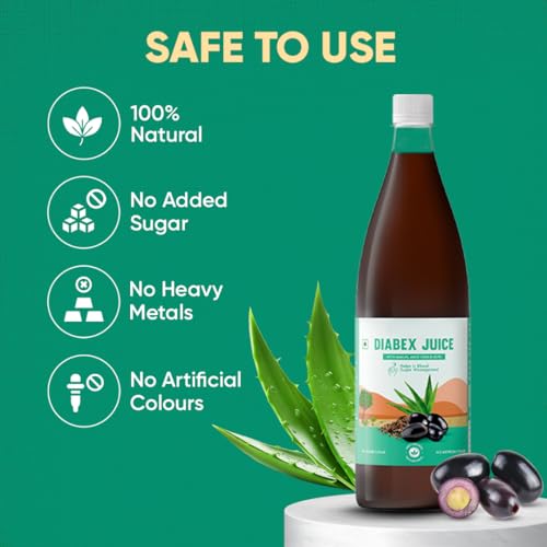 Image of Dr. Vaidya's Diabex Juice for Diabetic Care | Ayurvedic Diabetes Juice with Karela, Jamun & Neem | Helps Manage Blood Sugar Levels | No Added Sugar or Artificial Flavours | 950ml (Pack of 1)
