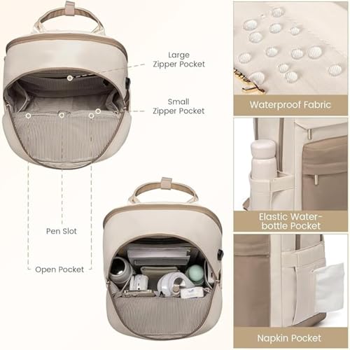Image of MOCA Women's Minimal Laptop Backpack | Stylish Office & Travel Bag with USB Charging Port | Lightweight, Multi-Pocket, Fits 15.6 inch Laptop