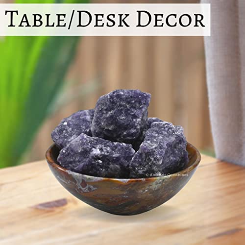 Image of Amazing Gemstone 2 Pieces Lepidolite Raw Crystals and Healing Stones, Natural Rocks for Tumbling and DIY Raw Stones and Crystals
