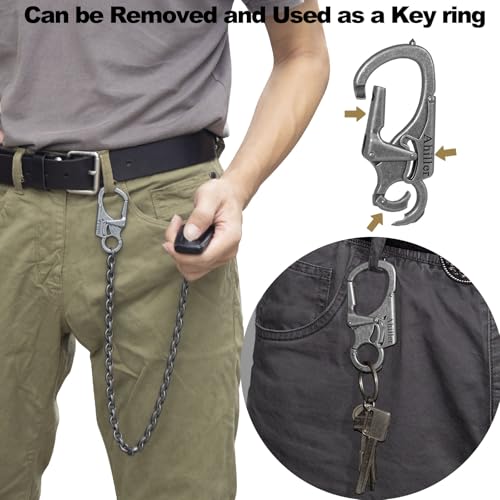 Image of Ahiller Mens Wallet Chain with Heavy Duty Keychain Carabiner Clip