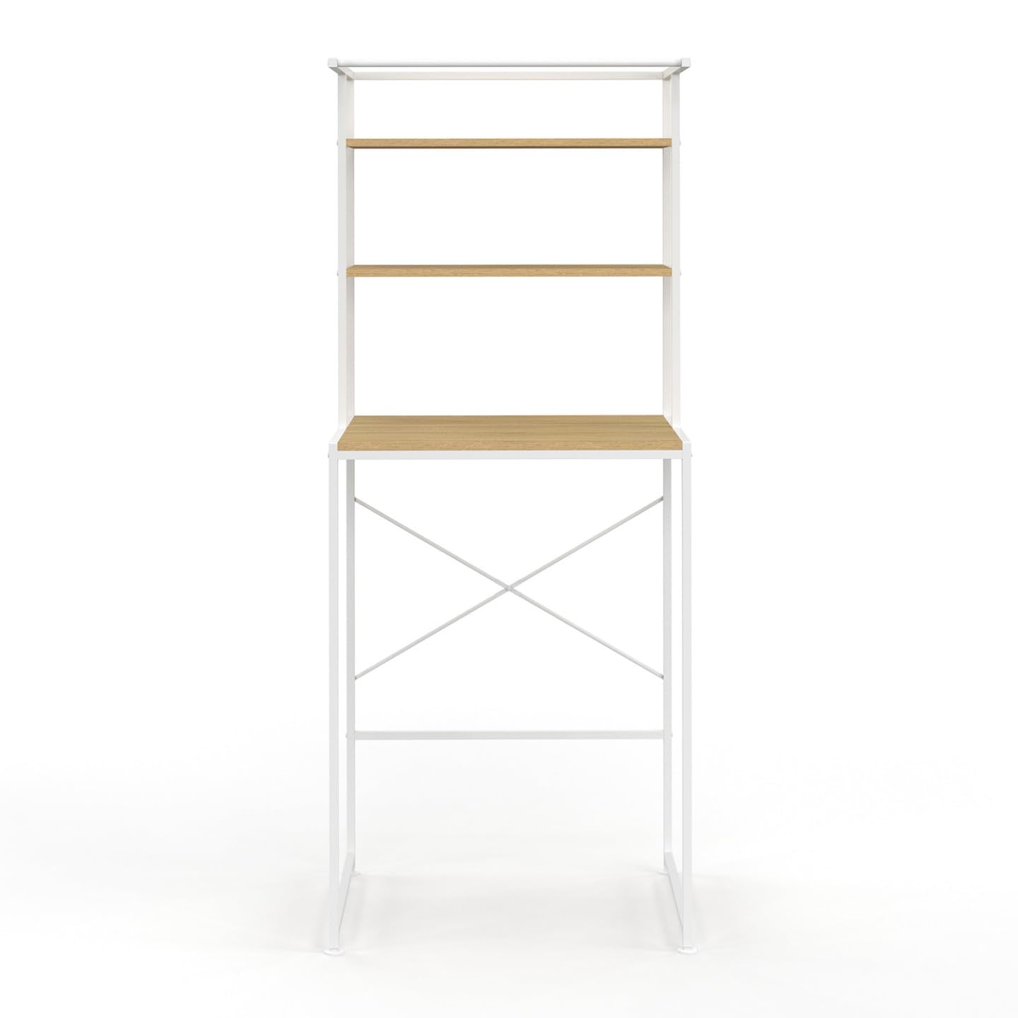 IDMarket - Scaffalatura DETROIT in metallo bianco sopra la lavatrice