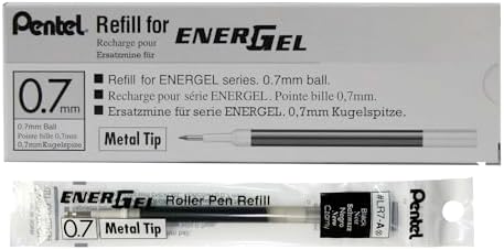 Box of 12 x PENTEL Energel 0.7mm Refill Metal Tip LR7 - Fits Energel Xm ...