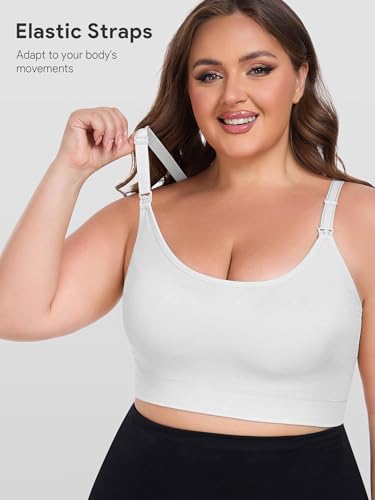 Image of Angelhood Women's Non-Padded Minimizer Sports Nursing Bras Wirefree Full Coverage Large Bust Light Support Sport