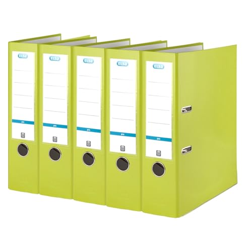 ELBA Ordner A4 smart Pro, 8 cm breit, Kunststoff außen, hellgrün, 5 Stück