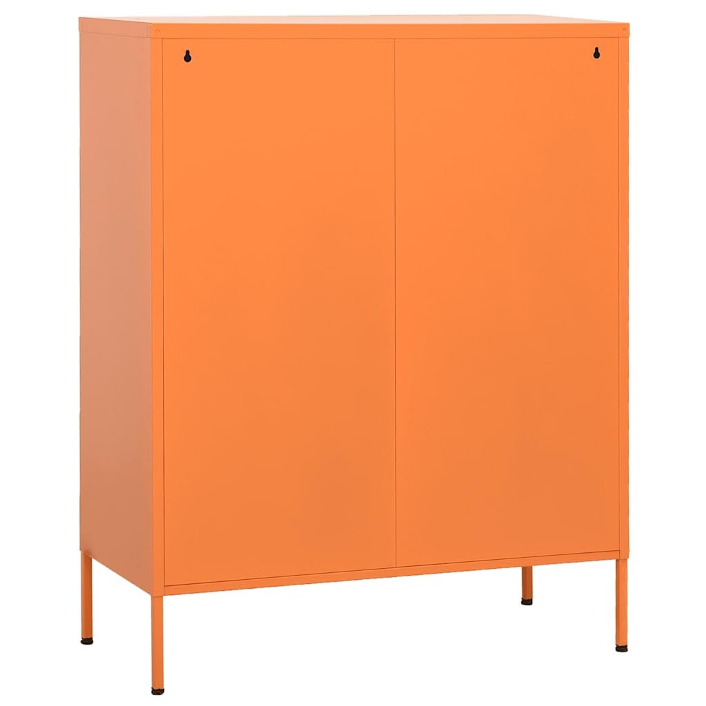 vidaXL Lagerschrank Sideboard Kommode Anrichte Stahlschrank Schrank Beistellschrank Mehrzweckschrank Bücherschrank Standschrank Orange 80x35x101,5cm Stahl
