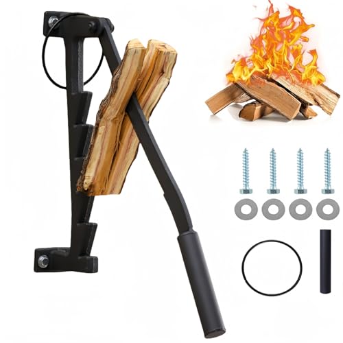 Yinnhom Log Splitter Wall Mounted, Manual Wood with Screws Log Splitter, Portable Firewood Splitter, Efficient Wood Kindling Splitter Firewood Cutter, Splitting Kindling Tool for Home & Outdoor Use