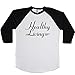 Healthy Living Unisex Baseball Long Sleeve Tee White-Black X-Large