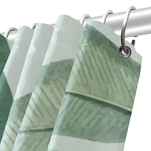Rideau de douche imperméable vert exotique : fini les fuites d'eau avec ses 12 crochets stables
