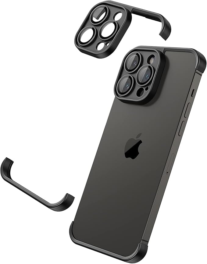 The Little Shop Phone Case for-iPhone 14 Pro Camera Lens Protector with Silicone UP & Down Side Bumper, Frameless Slim,HD Tempered Glass Camera Screen Protector Cover Film Accessories(Black) (B0D9SH9HC3) Amazon Price History, Amazon Price Tracker