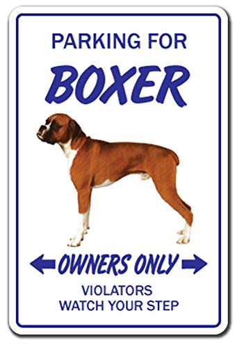 Boxer Dog Sign pet Parking Breeder Lover Groomer Animal | Indoor/Outdoor | 12"