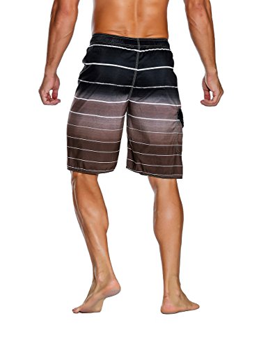 Nonwe Men's Beachwear Summer Holiday Swim Trunks Quick Dry Striped3