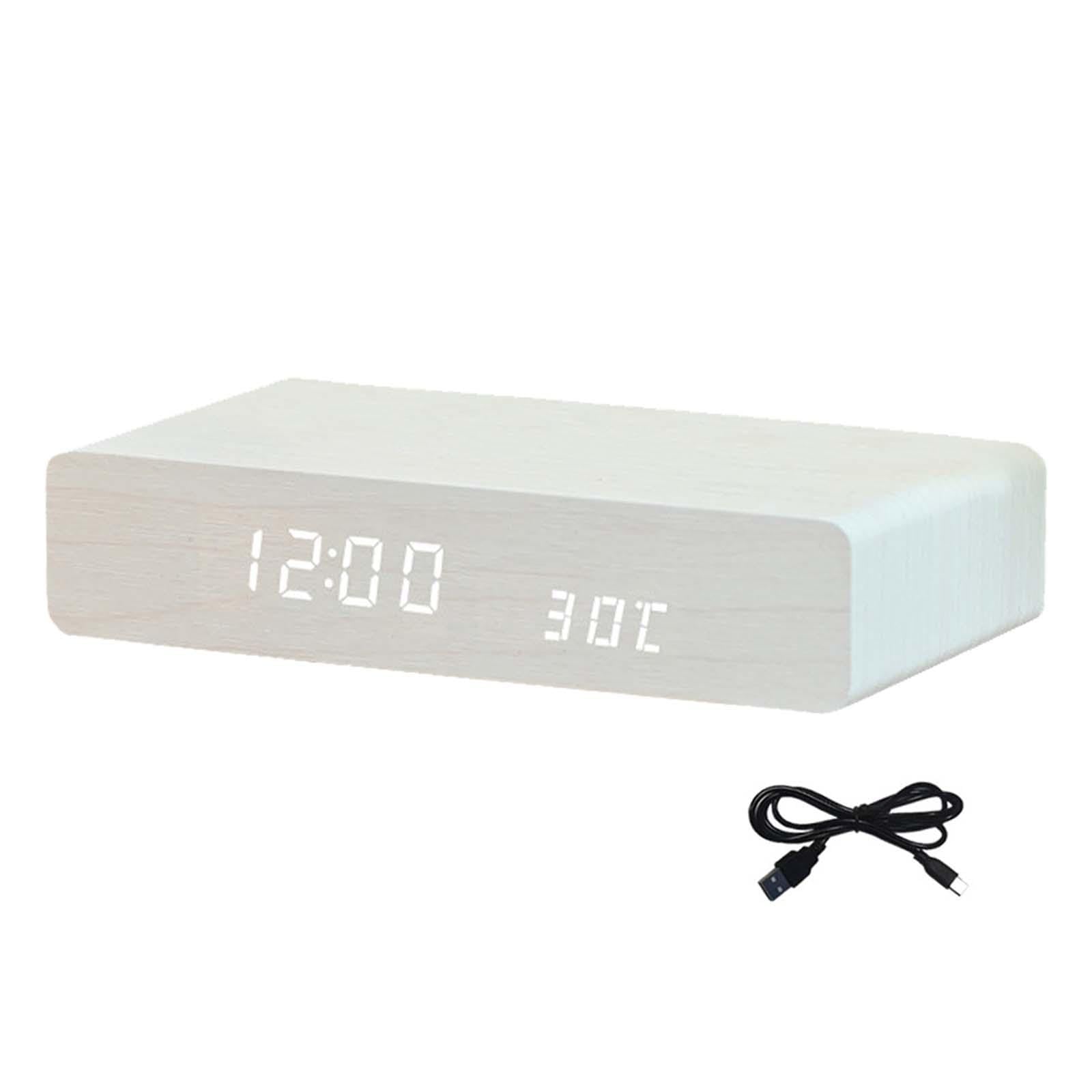 Reloj despertador digital LED para mesita de noche con cargador 10W