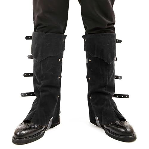 image for MKYSZLT Men's Medieval Boot Covers,Renaissance Pirate Costume Boots Co